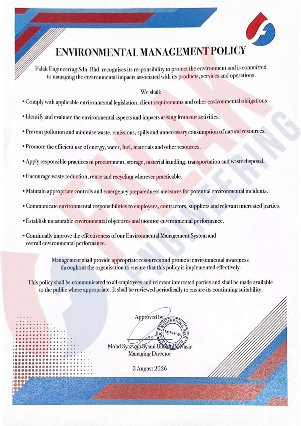 Environment Policy Environment Policy